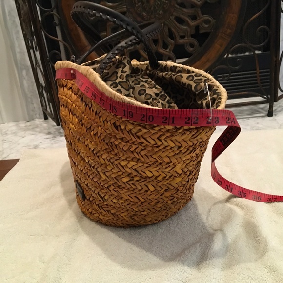 Carpisa Straw Leopard Lined Summer Bag - Picture 5 of 15